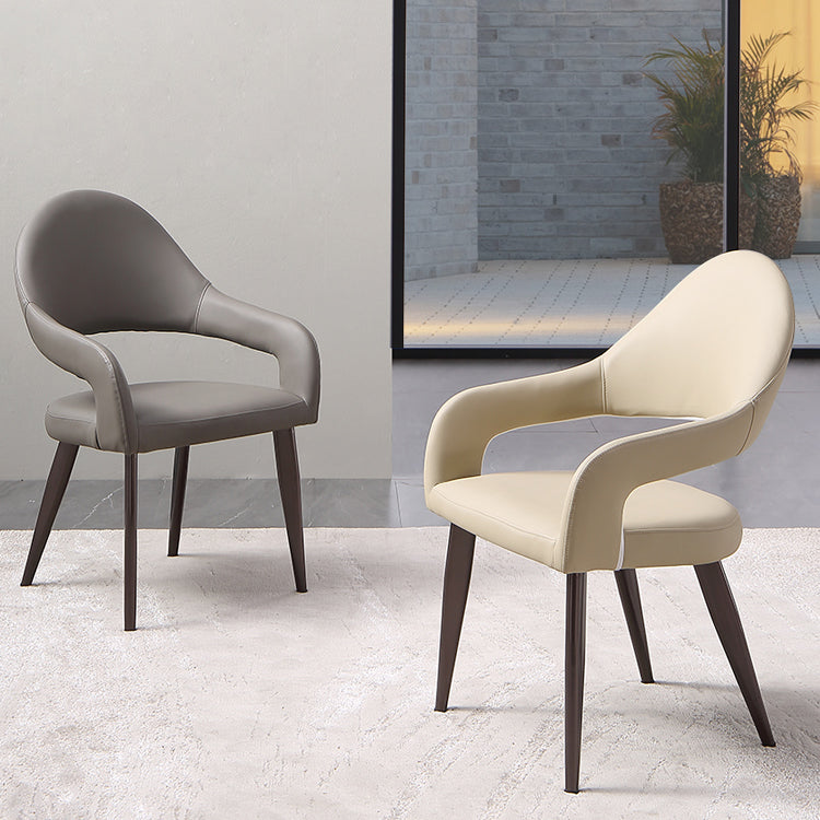 Contemporary Metal Dining Arm Chairs Open Back Dining Side Chair (Set of 2) Clearhalo ' kitchen&dining_furn' 'Dining Chairs' 'Dining Tables & Seating' 'dining_chair' 'furn' 'furn_dining_chair' 'Furniture' 'furniture_dining_chair' 'Kitchen & Dining Furniture' 'kitchen' 4130248