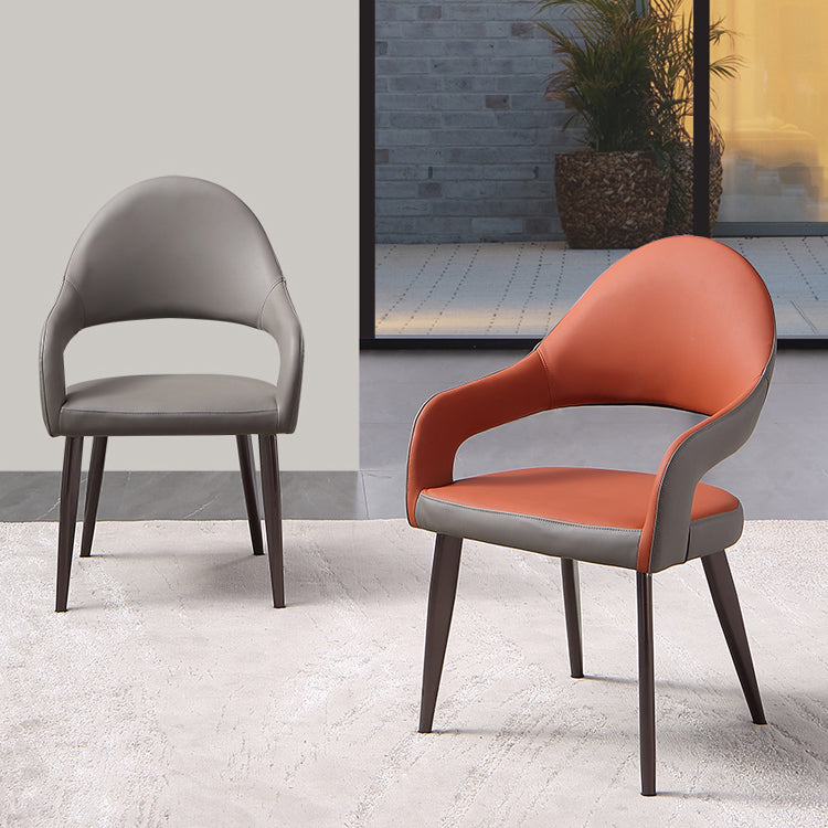 Contemporary Metal Dining Arm Chairs Open Back Dining Side Chair (Set of 2) Clearhalo ' kitchen&dining_furn' 'Dining Chairs' 'Dining Tables & Seating' 'dining_chair' 'furn' 'furn_dining_chair' 'Furniture' 'furniture_dining_chair' 'Kitchen & Dining Furniture' 'kitchen' 4130250