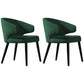 Contemporary Wood Dining Arm Chairs Wingback Side Chair for Home Use (Set of 2) Blackish Green Clearhalo ' kitchen&dining_furn' 'Dining Chairs' 'Dining Tables & Seating' 'dining_chair' 'furn' 'furn_dining_chair' 'Furniture' 'furniture_dining_chair' 'Kitchen & Dining Furniture' 'kitchen' 4130258