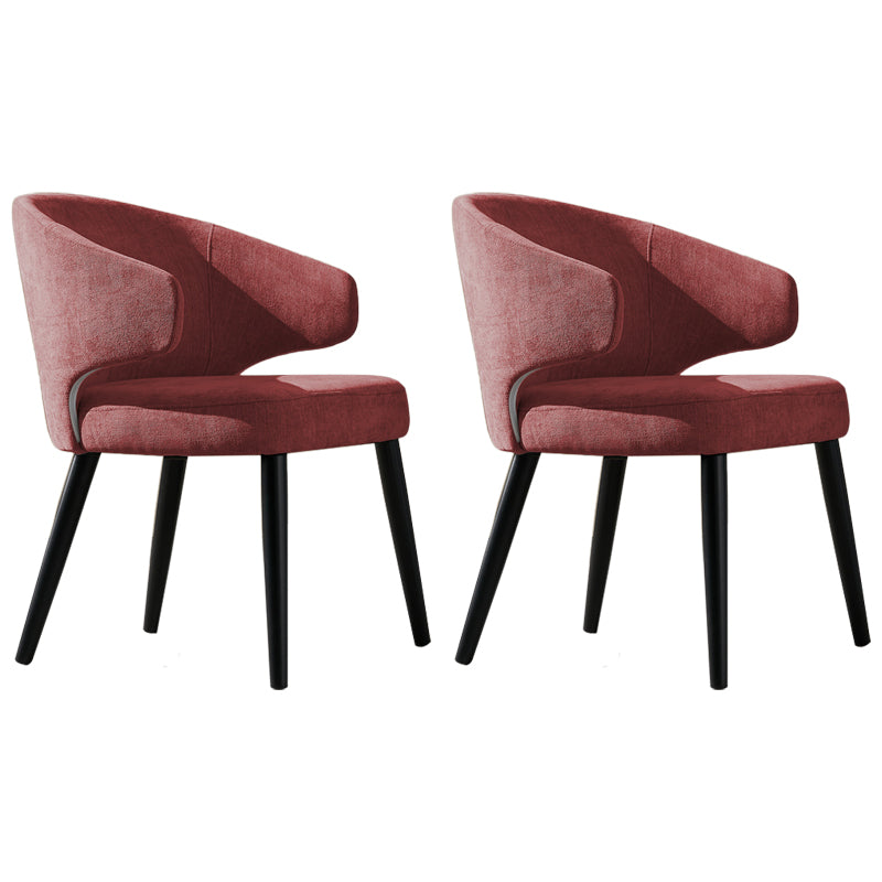 Contemporary Wood Dining Arm Chairs Wingback Side Chair for Home Use (Set of 2) Orange Clearhalo ' kitchen&dining_furn' 'Dining Chairs' 'Dining Tables & Seating' 'dining_chair' 'furn' 'furn_dining_chair' 'Furniture' 'furniture_dining_chair' 'Kitchen & Dining Furniture' 'kitchen' 4130265