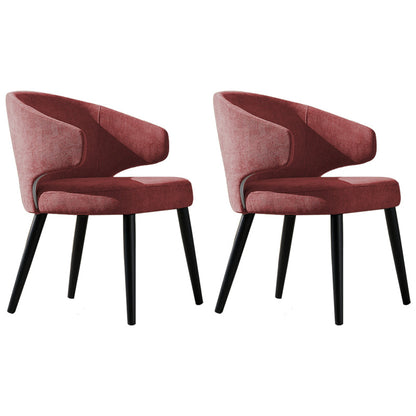 Contemporary Wood Dining Arm Chairs Wingback Side Chair for Home Use (Set of 2) Orange Clearhalo ' kitchen&dining_furn' 'Dining Chairs' 'Dining Tables & Seating' 'dining_chair' 'furn' 'furn_dining_chair' 'Furniture' 'furniture_dining_chair' 'Kitchen & Dining Furniture' 'kitchen' 4130265