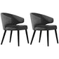 Contemporary Wood Dining Arm Chairs Wingback Side Chair for Home Use (Set of 2) Dark Gray Clearhalo ' kitchen&dining_furn' 'Dining Chairs' 'Dining Tables & Seating' 'dining_chair' 'furn' 'furn_dining_chair' 'Furniture' 'furniture_dining_chair' 'Kitchen & Dining Furniture' 'kitchen' 4130267