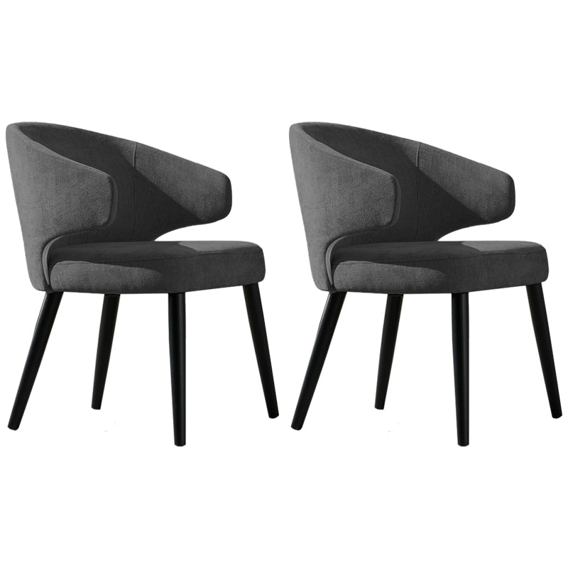 Contemporary Wood Dining Arm Chairs Wingback Side Chair for Home Use (Set of 2) Dark Gray Clearhalo ' kitchen&dining_furn' 'Dining Chairs' 'Dining Tables & Seating' 'dining_chair' 'furn' 'furn_dining_chair' 'Furniture' 'furniture_dining_chair' 'Kitchen & Dining Furniture' 'kitchen' 4130267