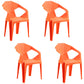 Nordic Style Plastic Dining Armchair Open Back Dining Side Chair for Restaurant Orange 4 Piece Set Clearhalo ' kitchen&dining_furn' 'Dining Chairs' 'Dining Tables & Seating' 'dining_chair' 'furn' 'furn_dining_chair' 'Furniture' 'furniture_dining_chair' 'Kitchen & Dining Furniture' 'kitchen' 4130278