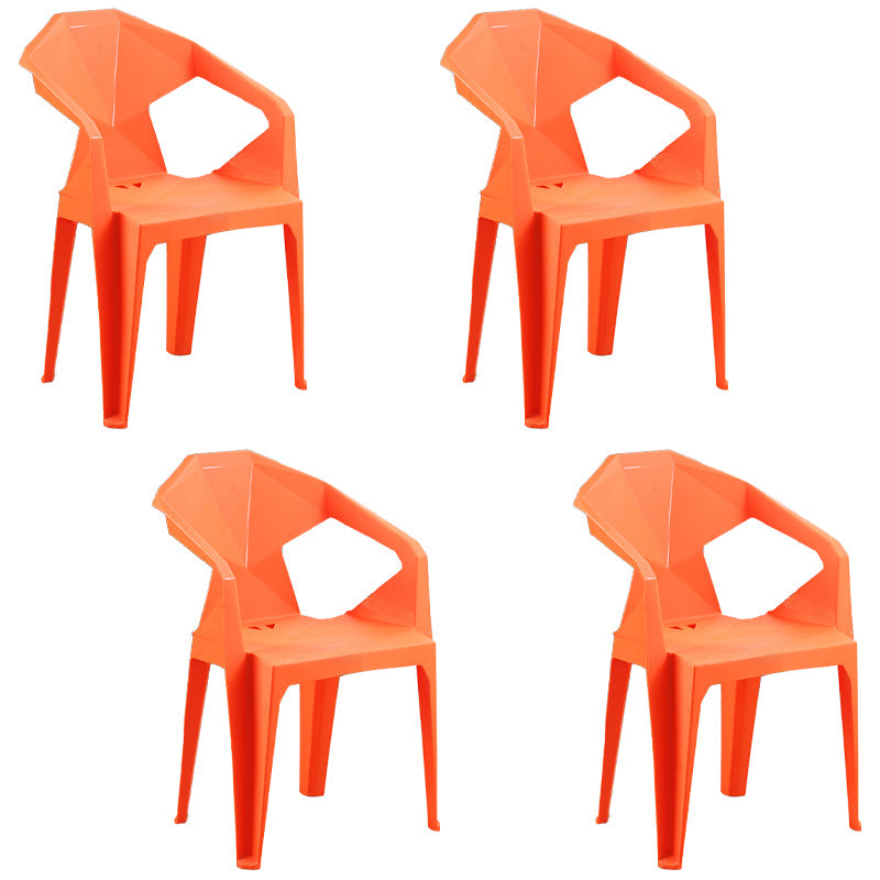 Nordic Style Plastic Dining Armchair Open Back Dining Side Chair for Restaurant Orange 4 Piece Set Clearhalo ' kitchen&dining_furn' 'Dining Chairs' 'Dining Tables & Seating' 'dining_chair' 'furn' 'furn_dining_chair' 'Furniture' 'furniture_dining_chair' 'Kitchen & Dining Furniture' 'kitchen' 4130278