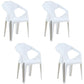 Nordic Style Plastic Dining Armchair Open Back Dining Side Chair for Restaurant White 4 Piece Set Clearhalo ' kitchen&dining_furn' 'Dining Chairs' 'Dining Tables & Seating' 'dining_chair' 'furn' 'furn_dining_chair' 'Furniture' 'furniture_dining_chair' 'Kitchen & Dining Furniture' 'kitchen' 4130281