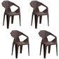Nordic Style Plastic Dining Armchair Open Back Dining Side Chair for Restaurant Dark Coffee 4 Piece Set Clearhalo ' kitchen&dining_furn' 'Dining Chairs' 'Dining Tables & Seating' 'dining_chair' 'furn' 'furn_dining_chair' 'Furniture' 'furniture_dining_chair' 'Kitchen & Dining Furniture' 'kitchen' 4130285