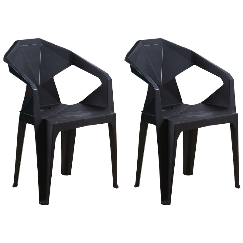 Nordic Style Plastic Dining Armchair Open Back Dining Side Chair for Restaurant Black 2 Piece Set Clearhalo ' kitchen&dining_furn' 'Dining Chairs' 'Dining Tables & Seating' 'dining_chair' 'furn' 'furn_dining_chair' 'Furniture' 'furniture_dining_chair' 'Kitchen & Dining Furniture' 'kitchen' 4130287