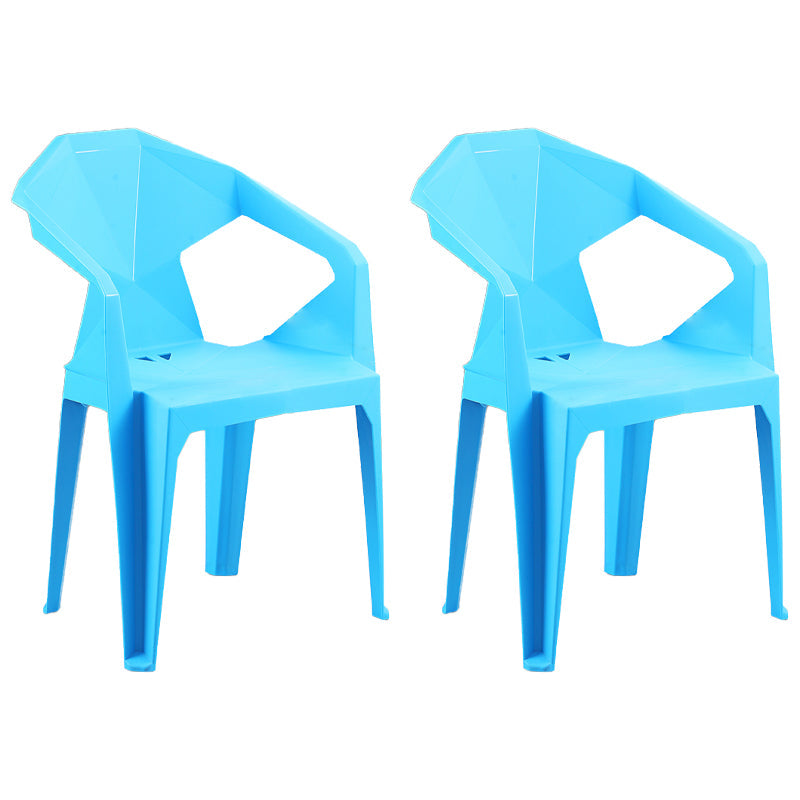 Nordic Style Plastic Dining Armchair Open Back Dining Side Chair for Restaurant Sky Blue 2 Piece Set Clearhalo ' kitchen&dining_furn' 'Dining Chairs' 'Dining Tables & Seating' 'dining_chair' 'furn' 'furn_dining_chair' 'Furniture' 'furniture_dining_chair' 'Kitchen & Dining Furniture' 'kitchen' 4130291