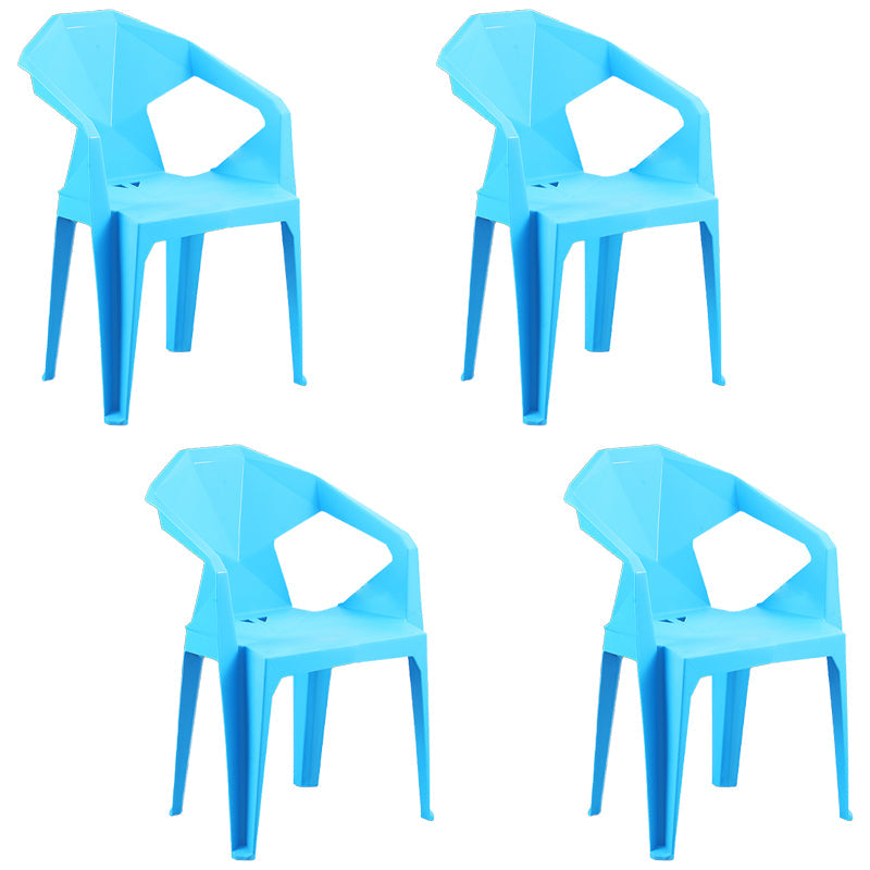Nordic Style Plastic Dining Armchair Open Back Dining Side Chair for Restaurant Sky Blue 4 Piece Set Clearhalo ' kitchen&dining_furn' 'Dining Chairs' 'Dining Tables & Seating' 'dining_chair' 'furn' 'furn_dining_chair' 'Furniture' 'furniture_dining_chair' 'Kitchen & Dining Furniture' 'kitchen' 4130293