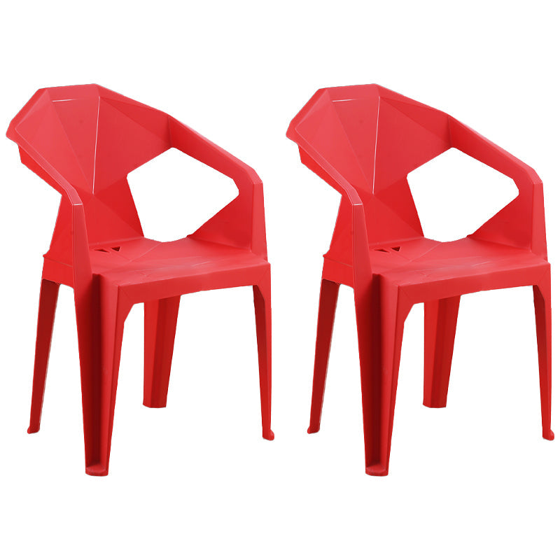Nordic Style Plastic Dining Armchair Open Back Dining Side Chair for Restaurant Red 2 Piece Set Clearhalo ' kitchen&dining_furn' 'Dining Chairs' 'Dining Tables & Seating' 'dining_chair' 'furn' 'furn_dining_chair' 'Furniture' 'furniture_dining_chair' 'Kitchen & Dining Furniture' 'kitchen' 4130296