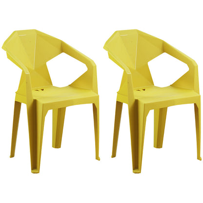Nordic Style Plastic Dining Armchair Open Back Dining Side Chair for Restaurant Yellow 2 Piece Set Clearhalo ' kitchen&dining_furn' 'Dining Chairs' 'Dining Tables & Seating' 'dining_chair' 'furn' 'furn_dining_chair' 'Furniture' 'furniture_dining_chair' 'Kitchen & Dining Furniture' 'kitchen' 4130299