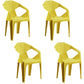 Nordic Style Plastic Dining Armchair Open Back Dining Side Chair for Restaurant Yellow 4 Piece Set Clearhalo ' kitchen&dining_furn' 'Dining Chairs' 'Dining Tables & Seating' 'dining_chair' 'furn' 'furn_dining_chair' 'Furniture' 'furniture_dining_chair' 'Kitchen & Dining Furniture' 'kitchen' 4130300