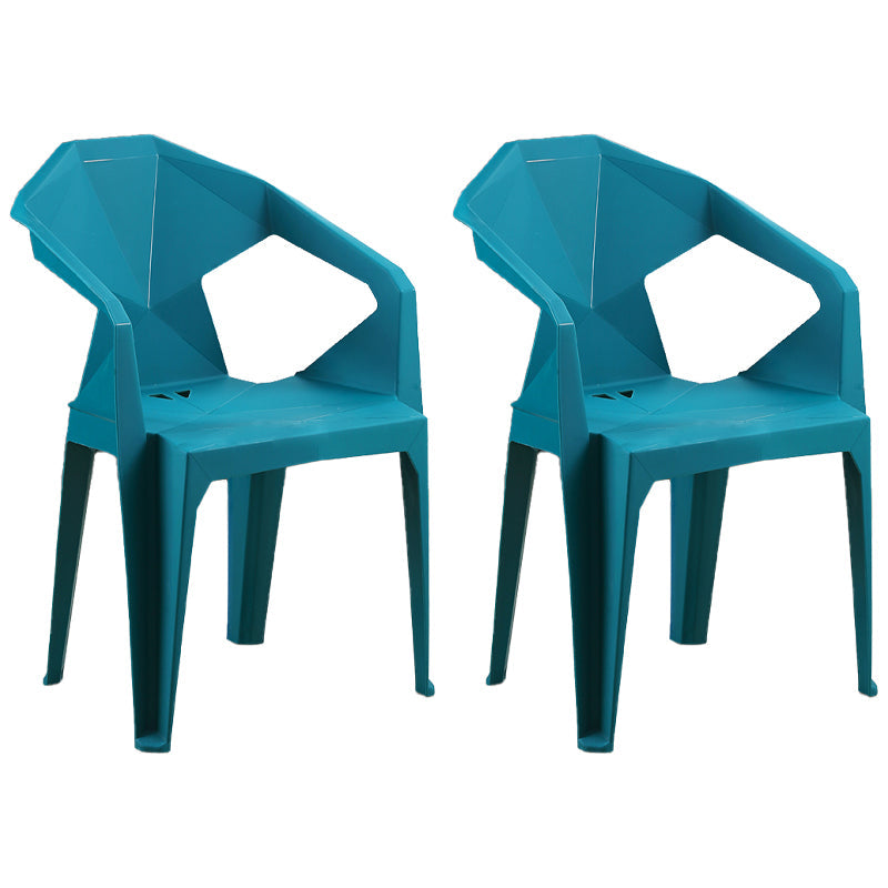Nordic Style Plastic Dining Armchair Open Back Dining Side Chair for Restaurant Blue 2 Piece Set Clearhalo ' kitchen&dining_furn' 'Dining Chairs' 'Dining Tables & Seating' 'dining_chair' 'furn' 'furn_dining_chair' 'Furniture' 'furniture_dining_chair' 'Kitchen & Dining Furniture' 'kitchen' 4130301