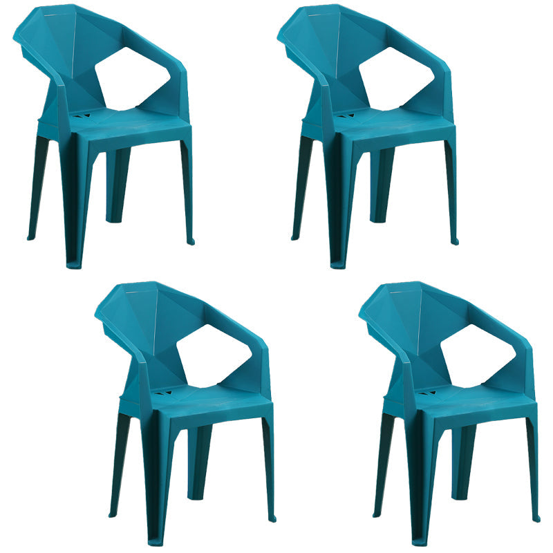 Nordic Style Plastic Dining Armchair Open Back Dining Side Chair for Restaurant Blue 4 Piece Set Clearhalo ' kitchen&dining_furn' 'Dining Chairs' 'Dining Tables & Seating' 'dining_chair' 'furn' 'furn_dining_chair' 'Furniture' 'furniture_dining_chair' 'Kitchen & Dining Furniture' 'kitchen' 4130302