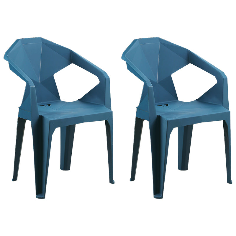 Nordic Style Plastic Dining Armchair Open Back Dining Side Chair for Restaurant Peacock Blue 2 Piece Set Clearhalo ' kitchen&dining_furn' 'Dining Chairs' 'Dining Tables & Seating' 'dining_chair' 'furn' 'furn_dining_chair' 'Furniture' 'furniture_dining_chair' 'Kitchen & Dining Furniture' 'kitchen' 4130303