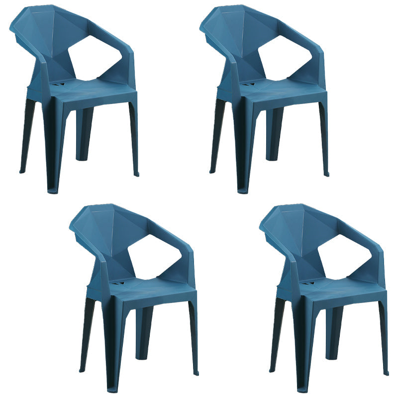 Nordic Style Plastic Dining Armchair Open Back Dining Side Chair for Restaurant Peacock Blue 4 Piece Set Clearhalo ' kitchen&dining_furn' 'Dining Chairs' 'Dining Tables & Seating' 'dining_chair' 'furn' 'furn_dining_chair' 'Furniture' 'furniture_dining_chair' 'Kitchen & Dining Furniture' 'kitchen' 4130304