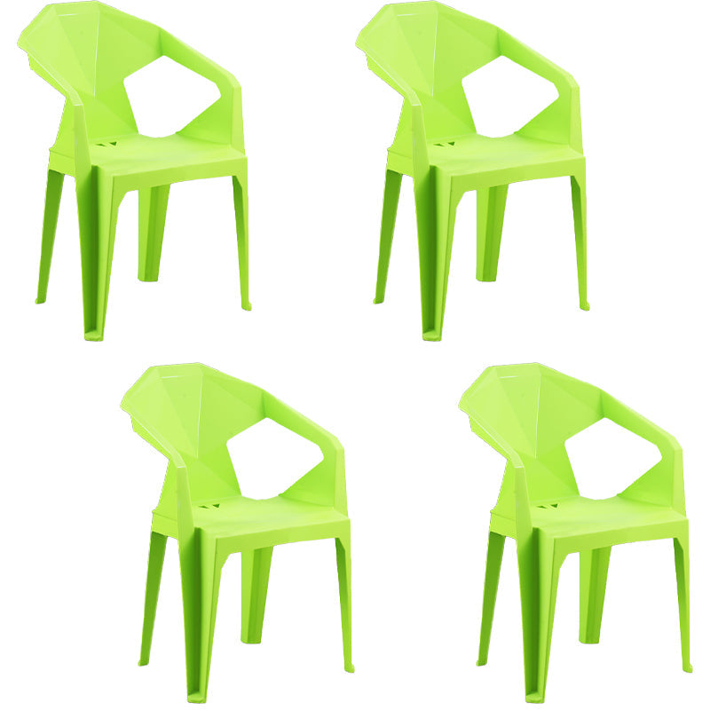 Nordic Style Plastic Dining Armchair Open Back Dining Side Chair for Restaurant Green 4 Piece Set Clearhalo ' kitchen&dining_furn' 'Dining Chairs' 'Dining Tables & Seating' 'dining_chair' 'furn' 'furn_dining_chair' 'Furniture' 'furniture_dining_chair' 'Kitchen & Dining Furniture' 'kitchen' 4130306