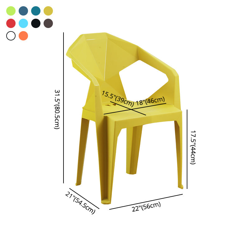 Nordic Style Plastic Dining Armchair Open Back Dining Side Chair for Restaurant Clearhalo ' kitchen&dining_furn' 'Dining Chairs' 'Dining Tables & Seating' 'dining_chair' 'furn' 'furn_dining_chair' 'Furniture' 'furniture_dining_chair' 'Kitchen & Dining Furniture' 'kitchen' 4130307