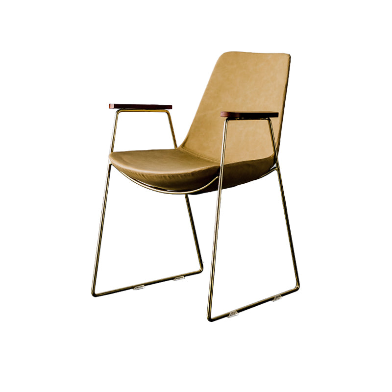 Nordic Style Dining Chairs Kitchen Arm Dining Side Chairs with Metal Legs Clearhalo ' kitchen&dining_furn' 'Dining Chairs' 'Dining Tables & Seating' 'dining_chair' 'furn' 'furn_dining_chair' 'Furniture' 'furniture_dining_chair' 'Kitchen & Dining Furniture' 'kitchen' 4130316