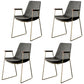 Nordic Style Dining Chairs Kitchen Arm Dining Side Chairs with Metal Legs Grey 4 Piece Set Brass Gold Clearhalo ' kitchen&dining_furn' 'Dining Chairs' 'Dining Tables & Seating' 'dining_chair' 'furn' 'furn_dining_chair' 'Furniture' 'furniture_dining_chair' 'Kitchen & Dining Furniture' 'kitchen' 4130318