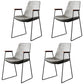 Nordic Style Dining Chairs Kitchen Arm Dining Side Chairs with Metal Legs Light Gray 4 Piece Set Black Clearhalo ' kitchen&dining_furn' 'Dining Chairs' 'Dining Tables & Seating' 'dining_chair' 'furn' 'furn_dining_chair' 'Furniture' 'furniture_dining_chair' 'Kitchen & Dining Furniture' 'kitchen' 4130325