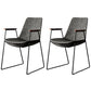 Nordic Style Dining Chairs Kitchen Arm Dining Side Chairs with Metal Legs Grey 2 Piece Set Black Clearhalo ' kitchen&dining_furn' 'Dining Chairs' 'Dining Tables & Seating' 'dining_chair' 'furn' 'furn_dining_chair' 'Furniture' 'furniture_dining_chair' 'Kitchen & Dining Furniture' 'kitchen' 4130329