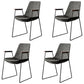 Nordic Style Dining Chairs Kitchen Arm Dining Side Chairs with Metal Legs Grey 4 Piece Set Black Clearhalo ' kitchen&dining_furn' 'Dining Chairs' 'Dining Tables & Seating' 'dining_chair' 'furn' 'furn_dining_chair' 'Furniture' 'furniture_dining_chair' 'Kitchen & Dining Furniture' 'kitchen' 4130330