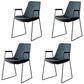 Nordic Style Dining Chairs Kitchen Arm Dining Side Chairs with Metal Legs Blue 4 Piece Set Black Clearhalo ' kitchen&dining_furn' 'Dining Chairs' 'Dining Tables & Seating' 'dining_chair' 'furn' 'furn_dining_chair' 'Furniture' 'furniture_dining_chair' 'Kitchen & Dining Furniture' 'kitchen' 4130339