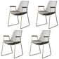 Nordic Style Dining Chairs Kitchen Arm Dining Side Chairs with Metal Legs Light Gray 4 Piece Set Brass Gold Clearhalo ' kitchen&dining_furn' 'Dining Chairs' 'Dining Tables & Seating' 'dining_chair' 'furn' 'furn_dining_chair' 'Furniture' 'furniture_dining_chair' 'Kitchen & Dining Furniture' 'kitchen' 4130342