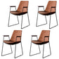 Nordic Style Dining Chairs Kitchen Arm Dining Side Chairs with Metal Legs Red Brown 4 Piece Set Black Clearhalo ' kitchen&dining_furn' 'Dining Chairs' 'Dining Tables & Seating' 'dining_chair' 'furn' 'furn_dining_chair' 'Furniture' 'furniture_dining_chair' 'Kitchen & Dining Furniture' 'kitchen' 4130345