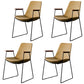 Nordic Style Dining Chairs Kitchen Arm Dining Side Chairs with Metal Legs Khaki 4 Piece Set Black Clearhalo ' kitchen&dining_furn' 'Dining Chairs' 'Dining Tables & Seating' 'dining_chair' 'furn' 'furn_dining_chair' 'Furniture' 'furniture_dining_chair' 'Kitchen & Dining Furniture' 'kitchen' 4130348