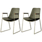 Nordic Style Dining Chairs Kitchen Arm Dining Side Chairs with Metal Legs Army Green 2 Piece Set Brass Gold Clearhalo ' kitchen&dining_furn' 'Dining Chairs' 'Dining Tables & Seating' 'dining_chair' 'furn' 'furn_dining_chair' 'Furniture' 'furniture_dining_chair' 'Kitchen & Dining Furniture' 'kitchen' 4130350