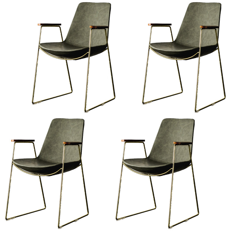 Nordic Style Dining Chairs Kitchen Arm Dining Side Chairs with Metal Legs Army Green 4 Piece Set Brass Gold Clearhalo ' kitchen&dining_furn' 'Dining Chairs' 'Dining Tables & Seating' 'dining_chair' 'furn' 'furn_dining_chair' 'Furniture' 'furniture_dining_chair' 'Kitchen & Dining Furniture' 'kitchen' 4130351