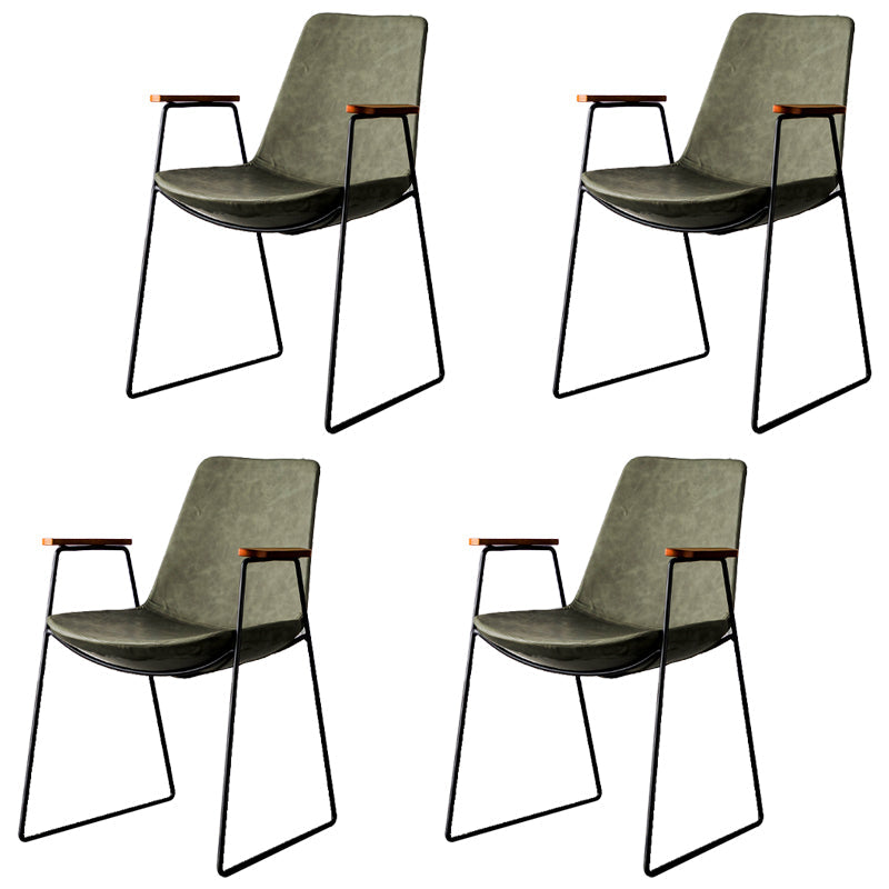 Nordic Style Dining Chairs Kitchen Arm Dining Side Chairs with Metal Legs Army Green 4 Piece Set Black Clearhalo ' kitchen&dining_furn' 'Dining Chairs' 'Dining Tables & Seating' 'dining_chair' 'furn' 'furn_dining_chair' 'Furniture' 'furniture_dining_chair' 'Kitchen & Dining Furniture' 'kitchen' 4130354
