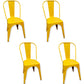 Industrial Style Kitchen Dining Chairs Metal Dining Armless Side Chairs (Set of 4) Yellow Clearhalo ' kitchen&dining_furn' 'Dining Chairs' 'Dining Tables & Seating' 'dining_chair' 'furn' 'furn_dining_chair' 'Furniture' 'furniture_dining_chair' 'Kitchen & Dining Furniture' 'kitchen' 4130357