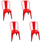 Industrial Style Kitchen Dining Chairs Metal Dining Armless Side Chairs (Set of 4) Red Clearhalo ' kitchen&dining_furn' 'Dining Chairs' 'Dining Tables & Seating' 'dining_chair' 'furn' 'furn_dining_chair' 'Furniture' 'furniture_dining_chair' 'Kitchen & Dining Furniture' 'kitchen' 4130358