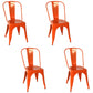 Industrial Style Kitchen Dining Chairs Metal Dining Armless Side Chairs (Set of 4) Orange-Red Clearhalo ' kitchen&dining_furn' 'Dining Chairs' 'Dining Tables & Seating' 'dining_chair' 'furn' 'furn_dining_chair' 'Furniture' 'furniture_dining_chair' 'Kitchen & Dining Furniture' 'kitchen' 4130362