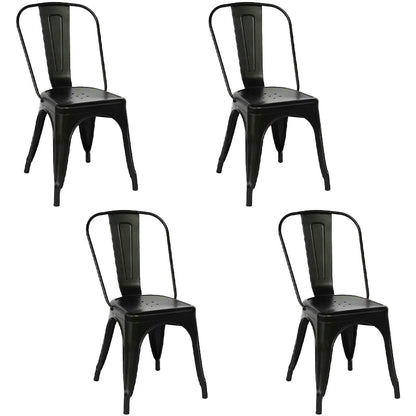 Industrial Style Kitchen Dining Chairs Metal Dining Armless Side Chairs (Set of 4) Black Clearhalo ' kitchen&dining_furn' 'Dining Chairs' 'Dining Tables & Seating' 'dining_chair' 'furn' 'furn_dining_chair' 'Furniture' 'furniture_dining_chair' 'Kitchen & Dining Furniture' 'kitchen' 4130371