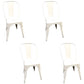Industrial Style Kitchen Dining Chairs Metal Dining Armless Side Chairs (Set of 4) White Clearhalo ' kitchen&dining_furn' 'Dining Chairs' 'Dining Tables & Seating' 'dining_chair' 'furn' 'furn_dining_chair' 'Furniture' 'furniture_dining_chair' 'Kitchen & Dining Furniture' 'kitchen' 4130372