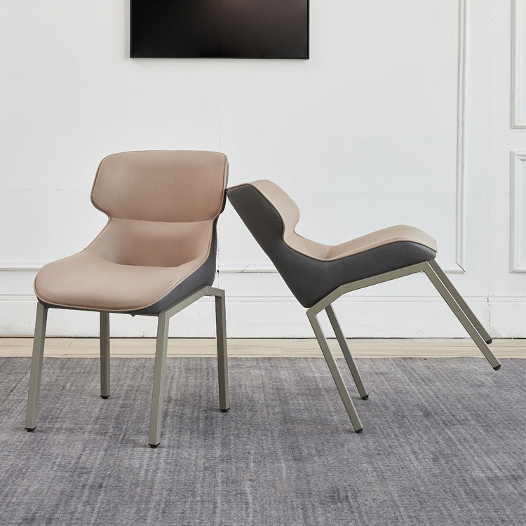 Contemporary Style Dining Chair Kitchen Metal Wingback Dining Arm Side Chair (Set of 2) Clearhalo ' kitchen&dining_furn' 'Dining Chairs' 'Dining Tables & Seating' 'dining_chair' 'furn' 'furn_dining_chair' 'Furniture' 'furniture_dining_chair' 'Kitchen & Dining Furniture' 'kitchen' 4130375