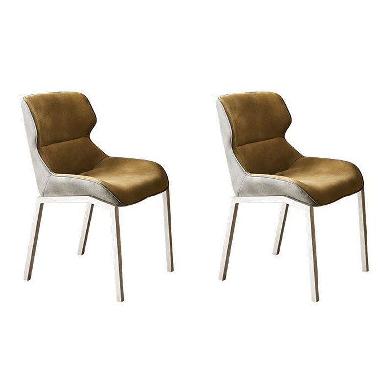 Contemporary Style Dining Chair Kitchen Metal Wingback Dining Arm Side Chair (Set of 2) Ginger Clearhalo ' kitchen&dining_furn' 'Dining Chairs' 'Dining Tables & Seating' 'dining_chair' 'furn' 'furn_dining_chair' 'Furniture' 'furniture_dining_chair' 'Kitchen & Dining Furniture' 'kitchen' 4130377