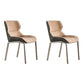 Contemporary Style Dining Chair Kitchen Metal Wingback Dining Arm Side Chair (Set of 2) Light Camel Clearhalo ' kitchen&dining_furn' 'Dining Chairs' 'Dining Tables & Seating' 'dining_chair' 'furn' 'furn_dining_chair' 'Furniture' 'furniture_dining_chair' 'Kitchen & Dining Furniture' 'kitchen' 4130381