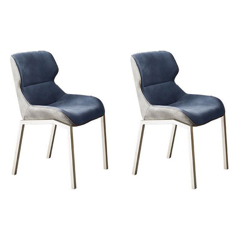 Contemporary Style Dining Chair Kitchen Metal Wingback Dining Arm Side Chair (Set of 2) Peacock Blue Clearhalo ' kitchen&dining_furn' 'Dining Chairs' 'Dining Tables & Seating' 'dining_chair' 'furn' 'furn_dining_chair' 'Furniture' 'furniture_dining_chair' 'Kitchen & Dining Furniture' 'kitchen' 4130383