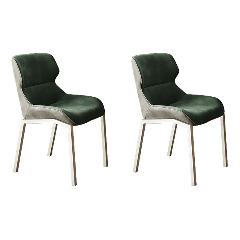 Contemporary Style Dining Chair Kitchen Metal Wingback Dining Arm Side Chair (Set of 2) Olive Green Clearhalo ' kitchen&dining_furn' 'Dining Chairs' 'Dining Tables & Seating' 'dining_chair' 'furn' 'furn_dining_chair' 'Furniture' 'furniture_dining_chair' 'Kitchen & Dining Furniture' 'kitchen' 4130385
