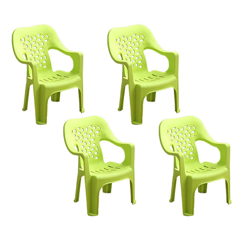 Minimalist Style Stacking Dining Arm Chairs Plastic Open Back Dining Side Chair for Home Use Fruit Green 4 Piece Set Clearhalo ' kitchen&dining_furn' 'Dining Chairs' 'Dining Tables & Seating' 'dining_chair' 'furn' 'furn_dining_chair' 'Furniture' 'furniture_dining_chair' 'Kitchen & Dining Furniture' 'kitchen' 4130394