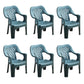 Minimalist Style Stacking Dining Arm Chairs Plastic Open Back Dining Side Chair for Home Use Peacock Blue 6 Piece Set Clearhalo ' kitchen&dining_furn' 'Dining Chairs' 'Dining Tables & Seating' 'dining_chair' 'furn' 'furn_dining_chair' 'Furniture' 'furniture_dining_chair' 'Kitchen & Dining Furniture' 'kitchen' 4130401