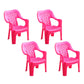 Minimalist Style Stacking Dining Arm Chairs Plastic Open Back Dining Side Chair for Home Use Rose Red 4 Piece Set Clearhalo ' kitchen&dining_furn' 'Dining Chairs' 'Dining Tables & Seating' 'dining_chair' 'furn' 'furn_dining_chair' 'Furniture' 'furniture_dining_chair' 'Kitchen & Dining Furniture' 'kitchen' 4130406