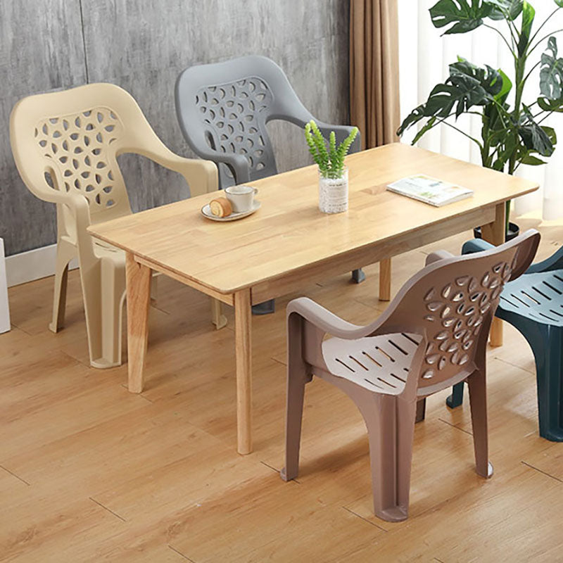 Minimalist Style Stacking Dining Arm Chairs Plastic Open Back Dining Side Chair for Home Use Clearhalo ' kitchen&dining_furn' 'Dining Chairs' 'Dining Tables & Seating' 'dining_chair' 'furn' 'furn_dining_chair' 'Furniture' 'furniture_dining_chair' 'Kitchen & Dining Furniture' 'kitchen' 4130414