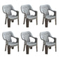 Minimalist Style Stacking Dining Arm Chairs Plastic Open Back Dining Side Chair for Home Use Light Gray 6 Piece Set Clearhalo ' kitchen&dining_furn' 'Dining Chairs' 'Dining Tables & Seating' 'dining_chair' 'furn' 'furn_dining_chair' 'Furniture' 'furniture_dining_chair' 'Kitchen & Dining Furniture' 'kitchen' 4130417